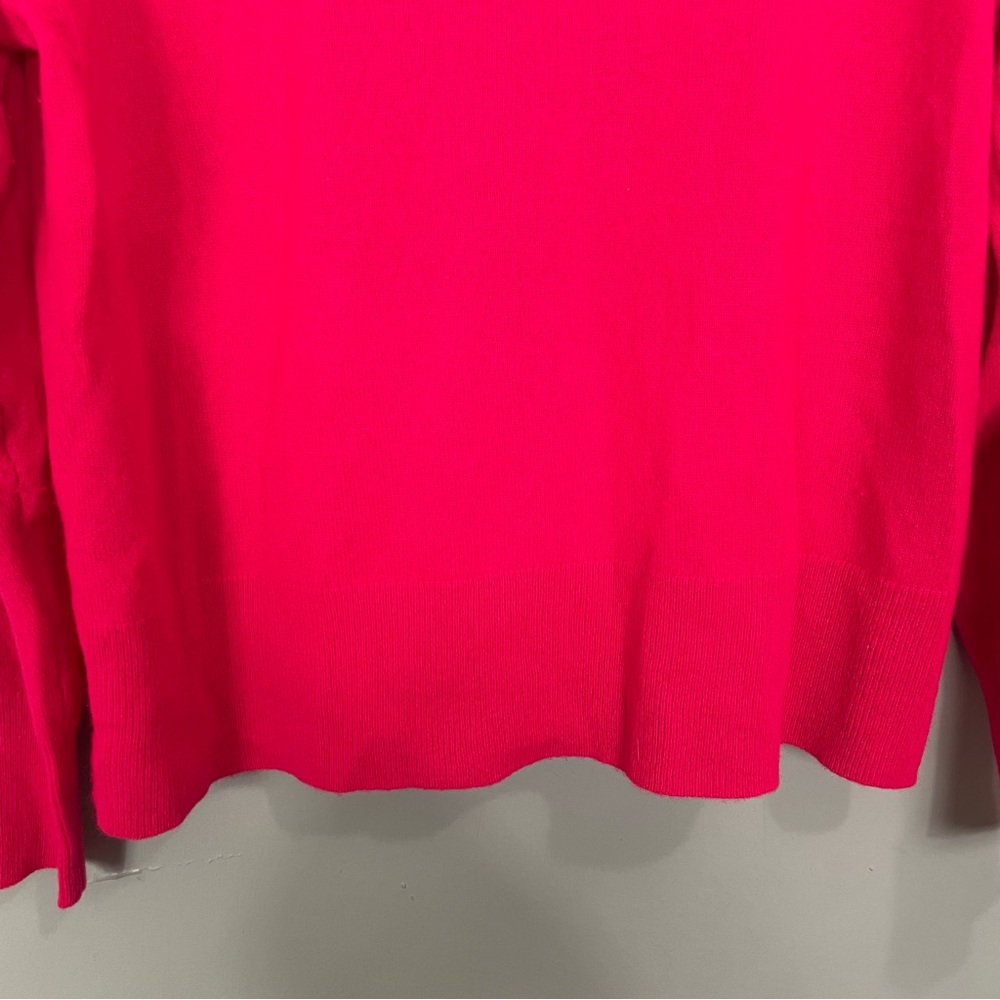JCrew Cashmere Sweater Classic Fit Crewneck Pink Fuchsia Magenta Women Sz Large - Picture 5 of 11